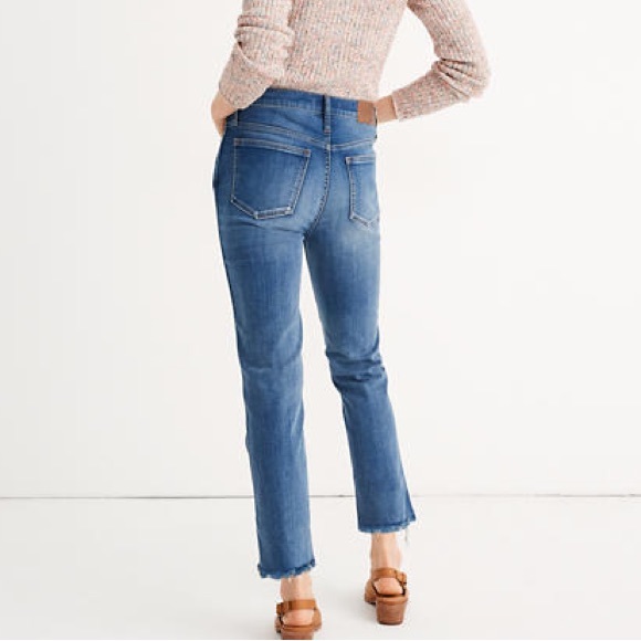 Madewell Stovepipe High Rise Crop Raw Hem Straight Leg Jeans Size 24 - Picture 2 of 10